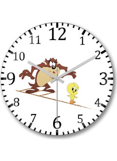 Print Shop Looney Tweety Sudadera Con Gorro Wall Clock Curved Real Glass