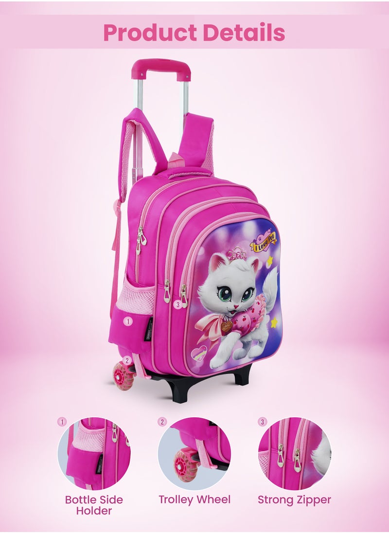PARAJOHN - School Rolling backpack All in one Set of 3 (14 Inch), school bag set with Pencil case,lunch bag for boys and girls, back to school essential, trolley bag for school - Image 1