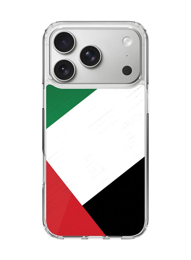Stylizedd Classic Clear MagSafe Case for iPhone 17 Pro , Hybrid Soft Case Flexible Edges Anti Drop TPU PC Gel Thin Transparent Cover [ Designed for iPhone 17 Pro ] - Flag Of UAE Full Print