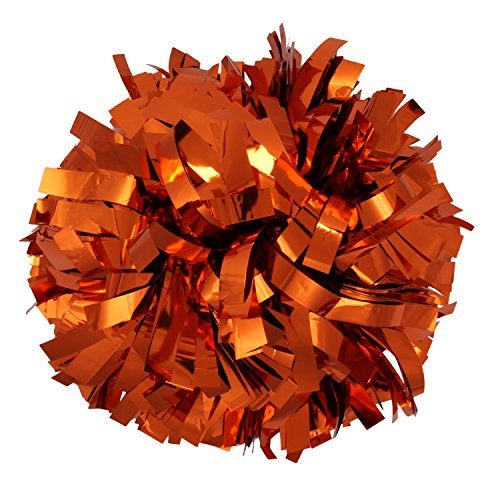 ICObuty Metallic Cheerleader Cheerleading Pom Poms 6 inch 1 Pair 2 Pieces (Orange) - Image 4