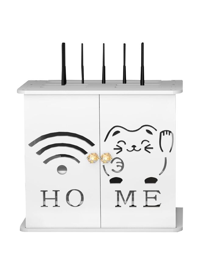 يُسلِّم صناديق تخزين جهاز توجيه واي فاي من 4 طبقات، أرفف عائمة لمودم جهاز توجيه واي فاي، رف حائطي مخفي مزخرف، خزانة منظمة لتخزين جهاز التوجيه على سطح الطاولة للمكتب المنزلي (أ) - Image 1