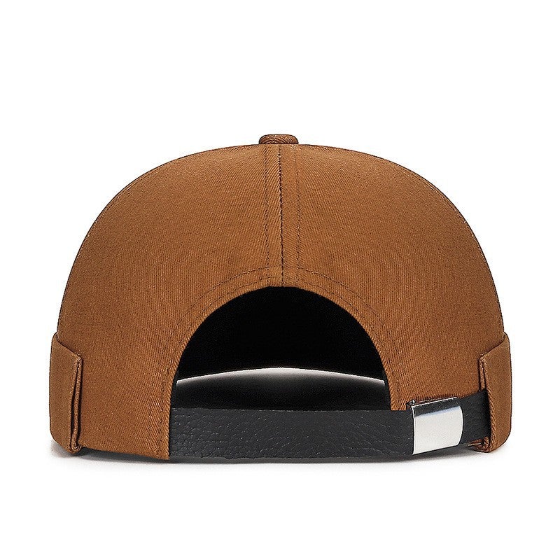 Brimless Hip-Hop Embroidered Landlord Hat For Men And Women, Fashionable And Versatile Trendy Street Brimless Melon Cap With Letter Embroidery - Image 4