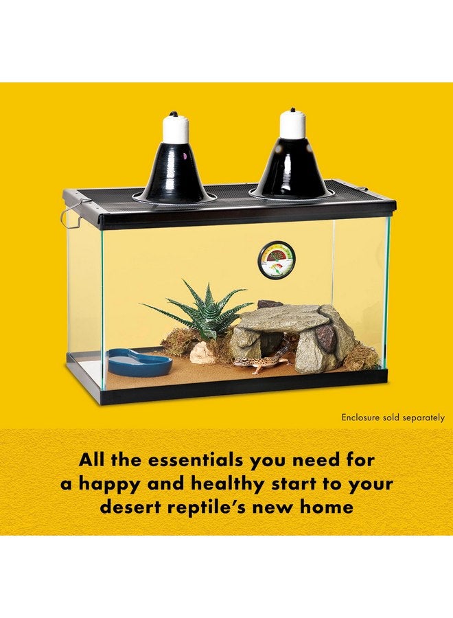 زيلا مجموعة ملحقات Zilla Desert Habitat، مجموعة بداية للزواحف، بداية سهلة للزواحف التي تعيش في الصحراء، تتضمن الإضاءة والفراش والطعام، مثالية للأحواض الزجاجية مقاس 10 جرام - Image 3