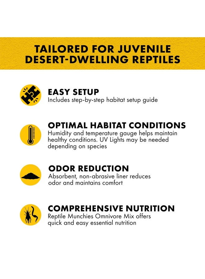 زيلا مجموعة ملحقات Zilla Desert Habitat، مجموعة بداية للزواحف، بداية سهلة للزواحف التي تعيش في الصحراء، تتضمن الإضاءة والفراش والطعام، مثالية للأحواض الزجاجية مقاس 10 جرام - Image 4