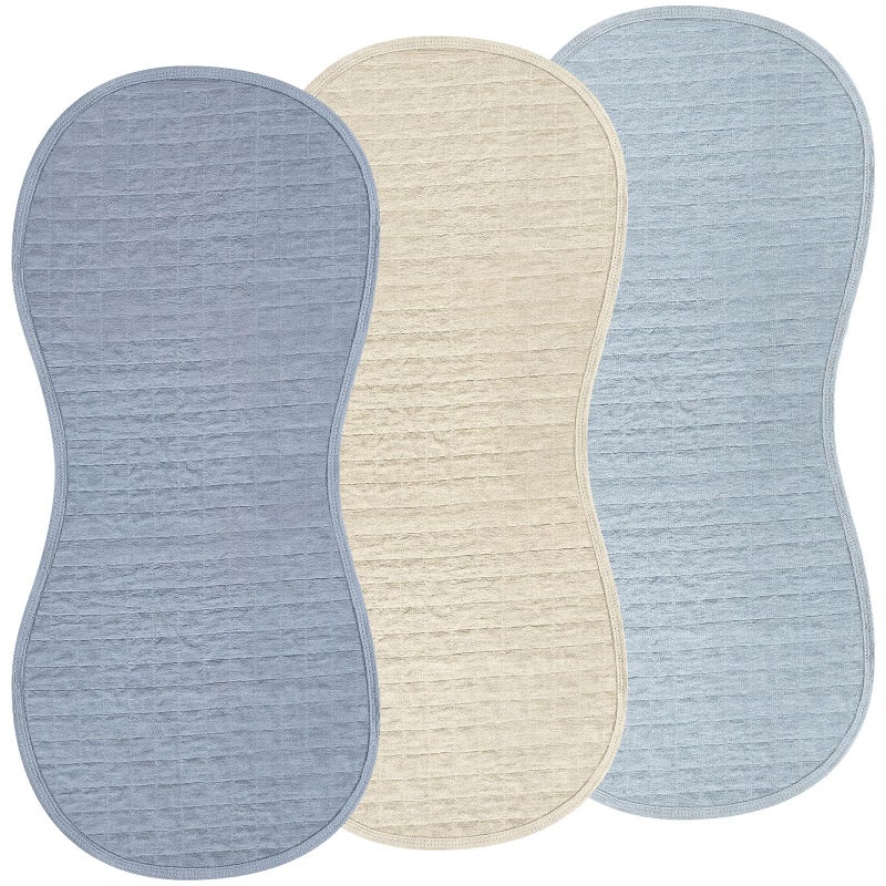 Hahafelt 3 Pcs Changing Pad Liners Fits in Peanut Shape Changing Pad Waterproof Diaper Mats Organic Cotton Peanut Mats are Warm on a Babys Back Washable ReusableElegant StyleBlue - Image 2