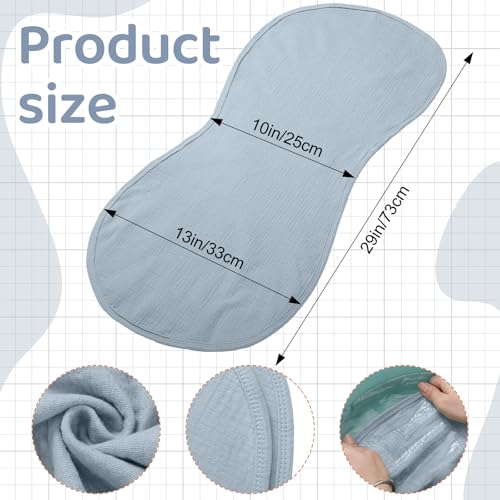 Hahafelt 3 Pcs Changing Pad Liners Fits in Peanut Shape Changing Pad Waterproof Diaper Mats Organic Cotton Peanut Mats are Warm on a Babys Back Washable ReusableElegant StyleBlue - Image 3