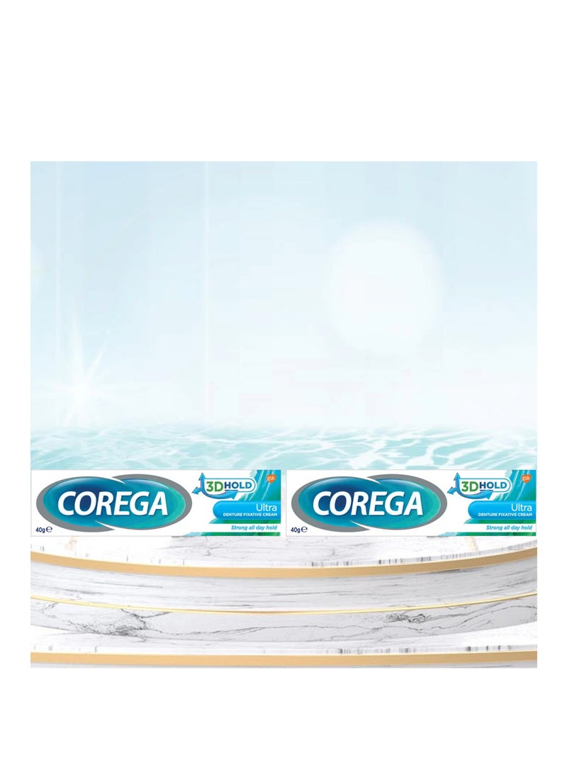 COREGA - 2-Piece Ultra Denture Fixative Cream 40gm - Image 1