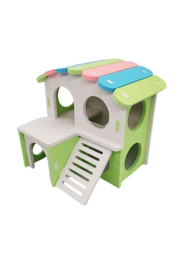 Pink Hamster House With Entrance Tunnel Easy Clean Multi Level Small Pet Shelter - Image 5