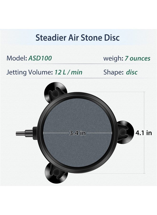 Pawfly Pawfly Aquarium 4 Inch Air Stone Disc Bubble Diffuser Release Tool for Air Pumps Buckets Fish Tanks Ponds DWC Reservoirs and Circulation System - 2 Pack  - Image 3