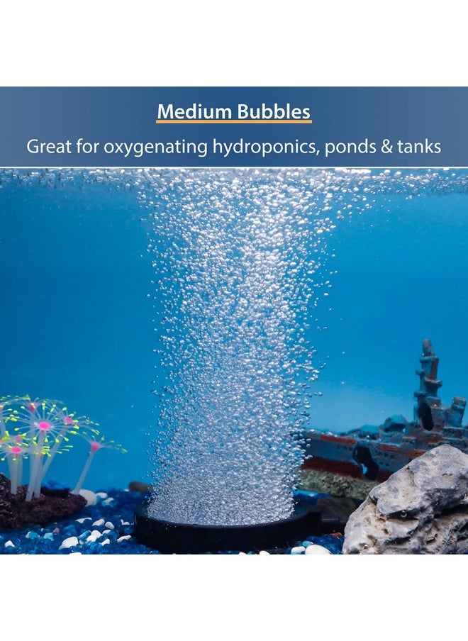Pawfly Pawfly Aquarium 4 Inch Air Stone Disc Bubble Diffuser Release Tool for Air Pumps Buckets Fish Tanks Ponds DWC Reservoirs and Circulation System - 2 Pack  - Image 2