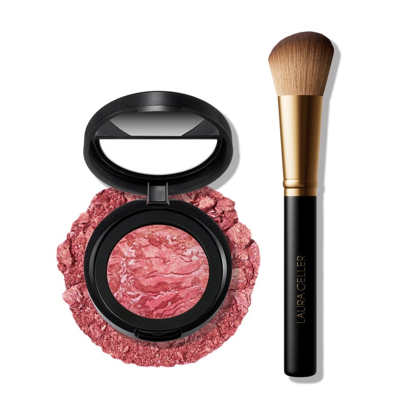 LAURA GELLER NEW YORK Baked BlushnBrighten Marbleized Blush  Angled Brush 01 Tropic Hues 47mm