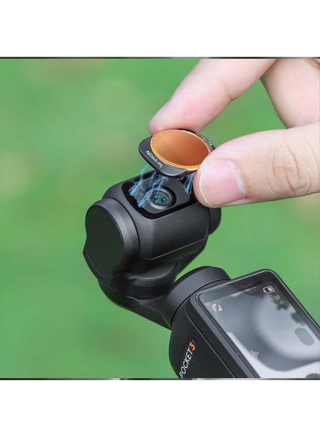 سني لايف sunnylife OSMO POCKET3 ND مرشح مجموعة متوافقة مع DJI OSMO جيب 3-3 حزمة ND16 ND64 ND256 المغناطيسي مرشح الترا خفيفة الوزن فقط 1.2G متعدد الطبقات طلاء الزجاج البصري عالية الوضوح الألومنيوم الإطار - Image 5