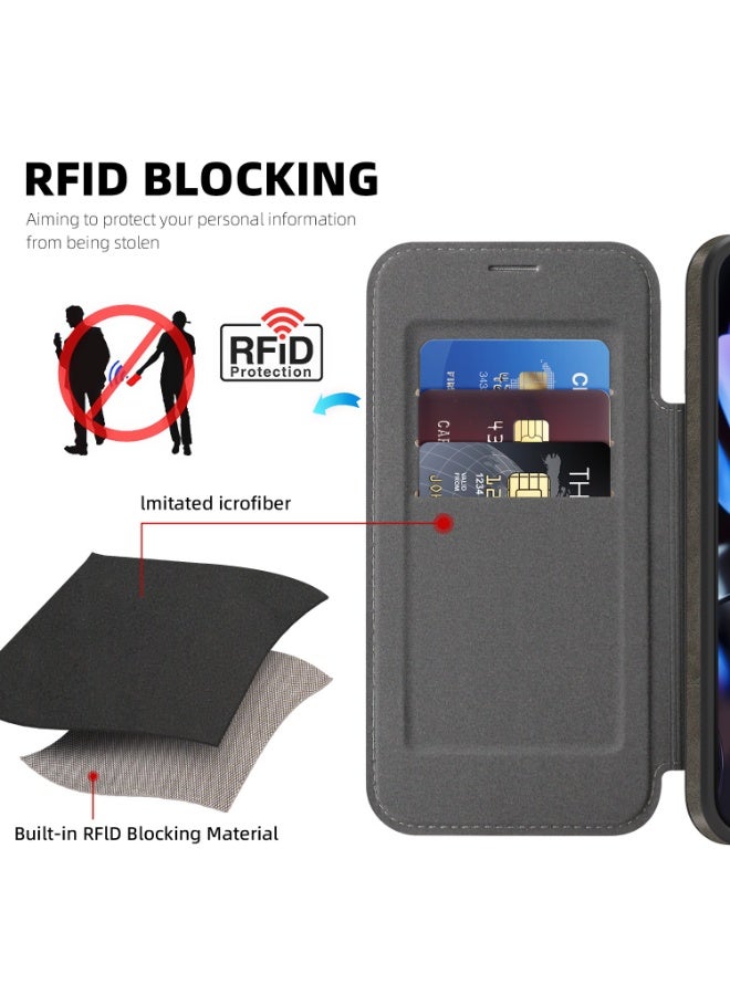 حافظة محفظة قلابة مغناطيسية لهاتف جوجل بيكسل 10/9 برو XL، غطاء مقاوم للصدمات مع حجب RFID - Image 3