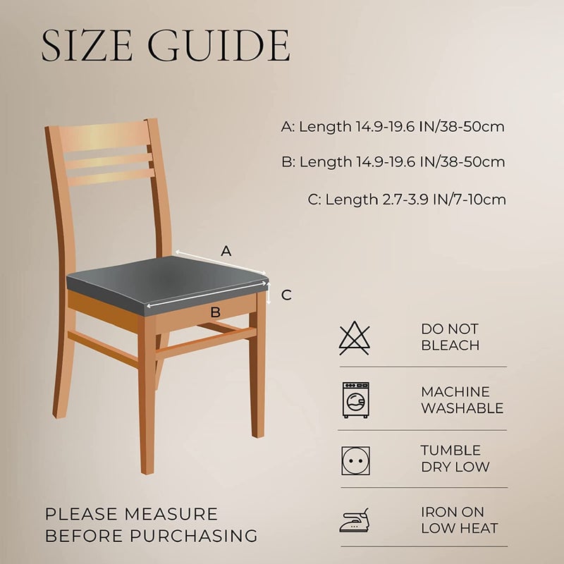 SearchI SearchI Stretch Dining Chair Seat Covers Set of 4  Soft Removable Washable Seat Covers for Dining Chairs  Dining Room Seat Cover Protector (Rear-Covered  Grey Lotus) - Image 4