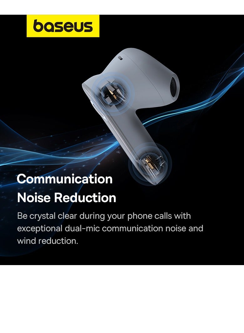Baseus Single-Sided Intelligent Car Bluetooth Earphone Smart Unilateral Wireless Headphone For Car Solar Charging Bluetooth V5.3 Earbuds Android And iPhone 45-50 Hours Playtime With Charging Case White - Image 2