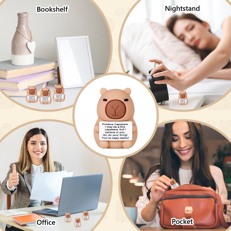 Gejoy 25 Pcs Mini Rubber Capybara Toys Positive Gifts Mini Capybaras Decorations And Encouragement Birthday Motivational Gifts For Colleague Staff Teacher - Image 4