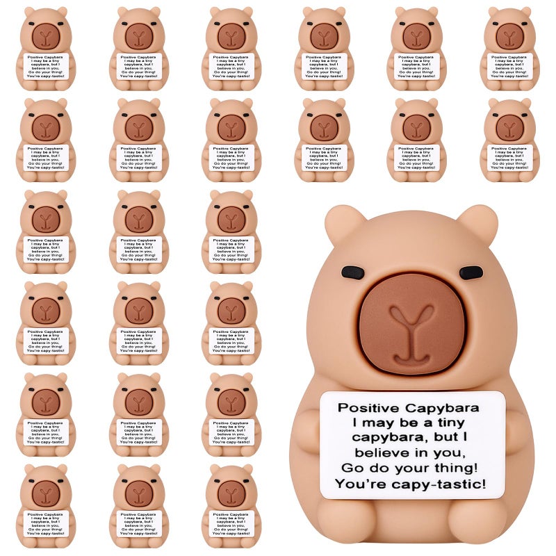 Gejoy 25 Pcs Mini Rubber Capybara Toys Positive Gifts Mini Capybaras Decorations And Encouragement Birthday Motivational Gifts For Colleague Staff Teacher - Image 1