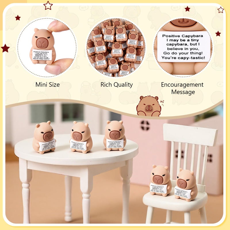 Gejoy 25 Pcs Mini Rubber Capybara Toys Positive Gifts Mini Capybaras Decorations And Encouragement Birthday Motivational Gifts For Colleague Staff Teacher - Image 3