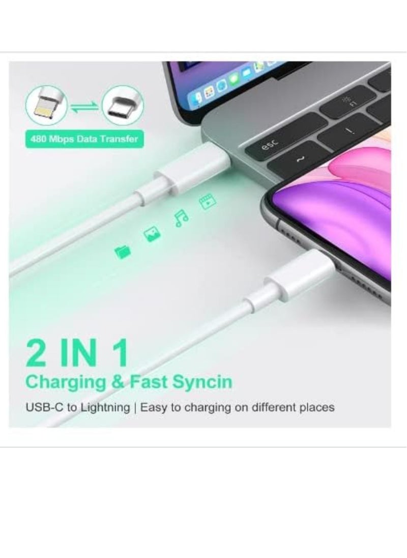 ELTRAZONE - USB C to 8pin Cable Compatible with iPhone 13 Pro Max/12/11 Pro/X/XS/XR/8 Plus/AirPods Pro, Supports Power Delivery, 2M, - Image 1