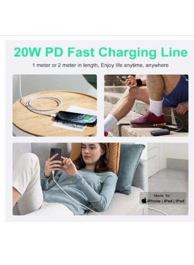 ELTRAZONE - USB C to 8pin Cable Compatible with iPhone 13 Pro Max/12/11 Pro/X/XS/XR/8 Plus/AirPods Pro, Supports Power Delivery, 2M, - Image 1
