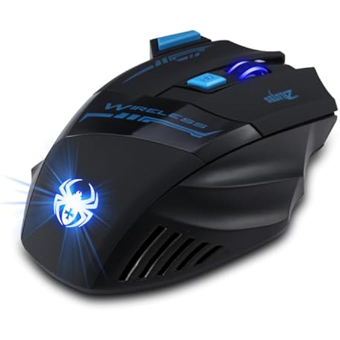 ZELOTES WIRELESS GAMING MOUSE, 4000DPI, 7 BUTTONS, LED, 2.4 GHZ WITH USB RECEIVER, ERGONOMIC DESIGN, PORTABLE OPTICAL WIRELESS MOUSE FOR PC, LAPTOP, MAC, BLACK - Image 3