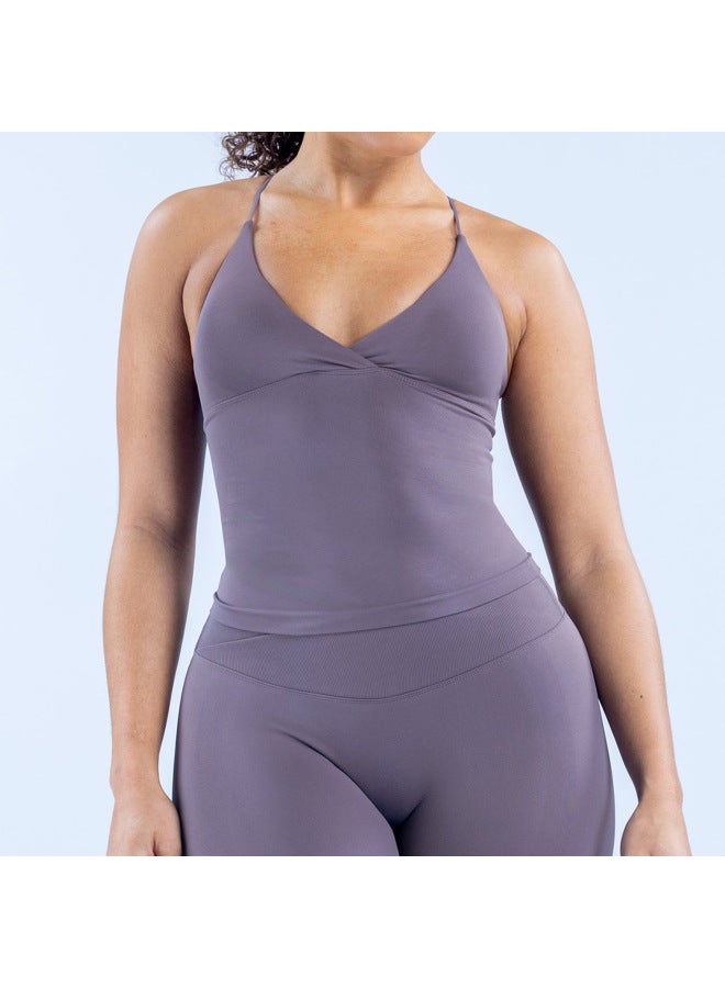 Seamless Yoga Vest For High-elasticity Tight-fitting Sports Vest, Top For Cycling And Running Sports Vest