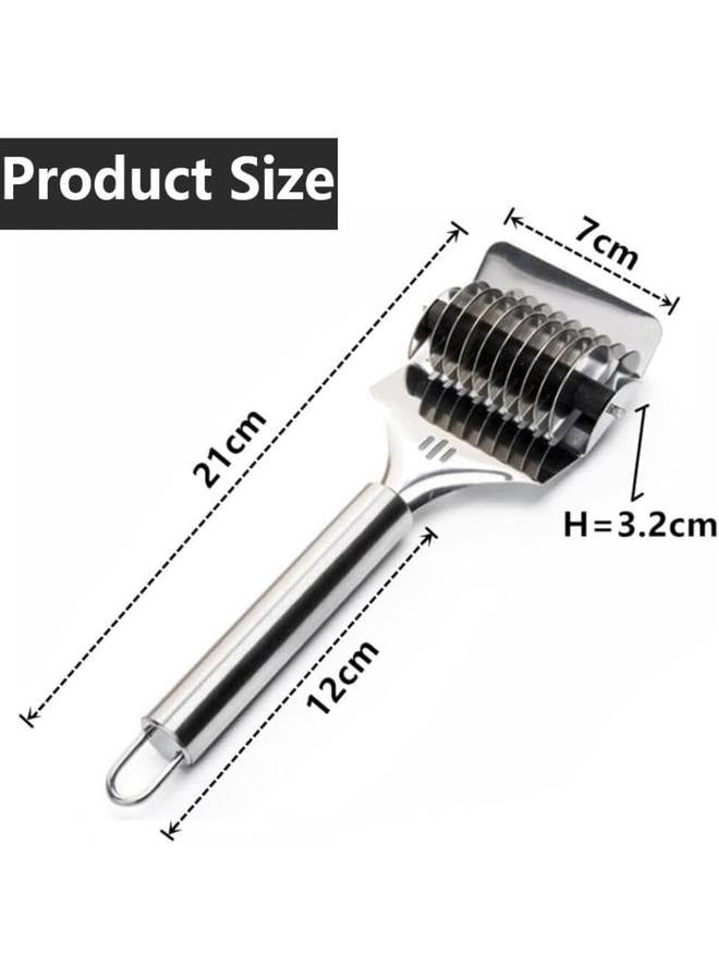 Stainless Steel Noodle Cutter Roller, Manual Noodle Makers Pasta Spaghetti Makers Portable Pasta Roller Pasta Cutter Wheel, Noodle Lattice Roller Dough Cutter for Home Kitchen Cooking Tools  - Image 5