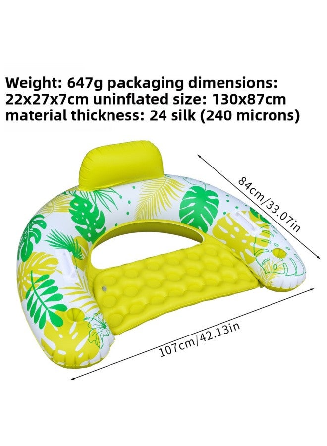 Pool Float - U-shaped maple leaf with canopy---pink Pool Float - U-Shaped Water Hammock, Adult Floating Seat, Pool Raft, Summer Beach Lounger, Relaxation Pool Accessory - Image 1