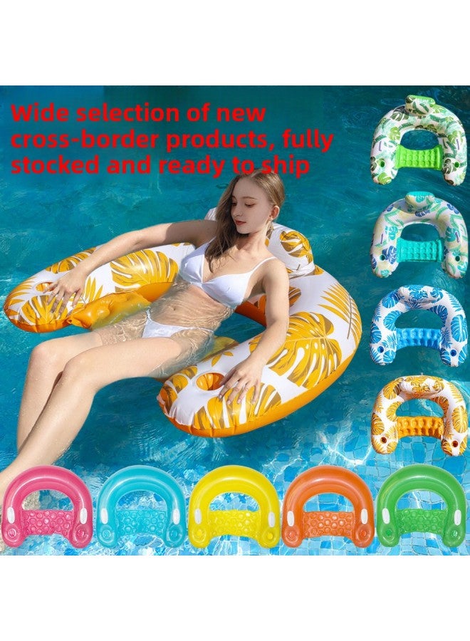 Pool Float - U-shaped maple leaf with canopy---pink Pool Float - U-Shaped Water Hammock, Adult Floating Seat, Pool Raft, Summer Beach Lounger, Relaxation Pool Accessory - Image 2
