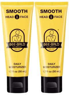 Bee Bald Bee Bald SMOOTH Daily Moisturizer Hydrates & Tones Away Fine Lines, Wrinkles and Dry Patches; Helps Control Oil & Shine to Feel Cool, Fresh and Comfortable, 1.7 Fl Oz (Pack of 2) 