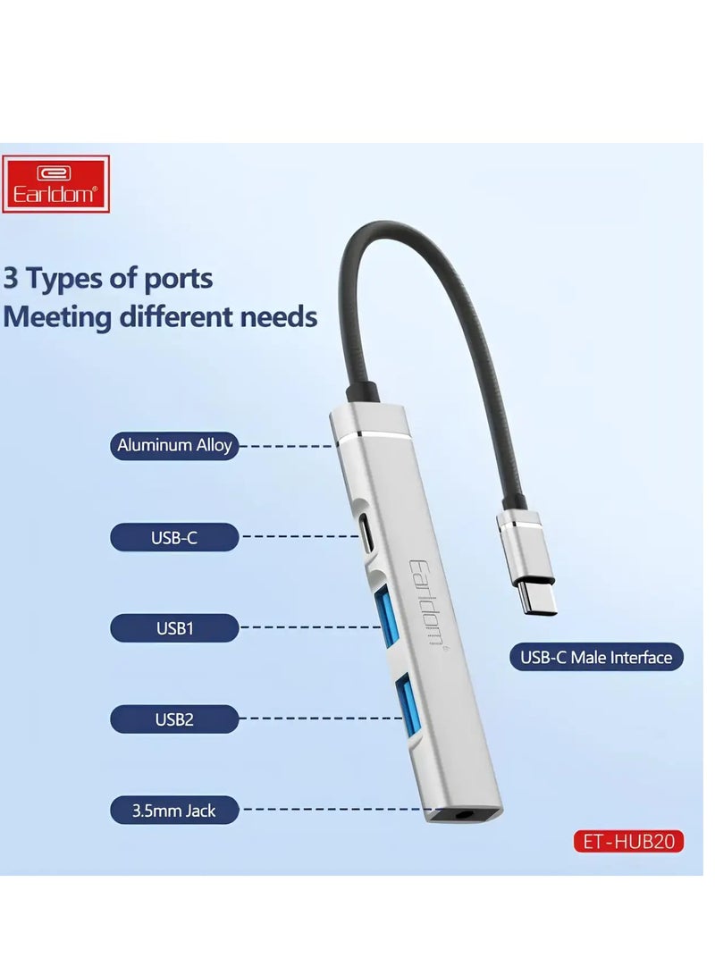 Earldom ET-HUB20 USB-C Hub with 4 USB 3.0 Ports - Image 3
