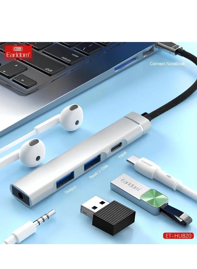 Earldom ET-HUB20 USB-C Hub with 4 USB 3.0 Ports - Image 2
