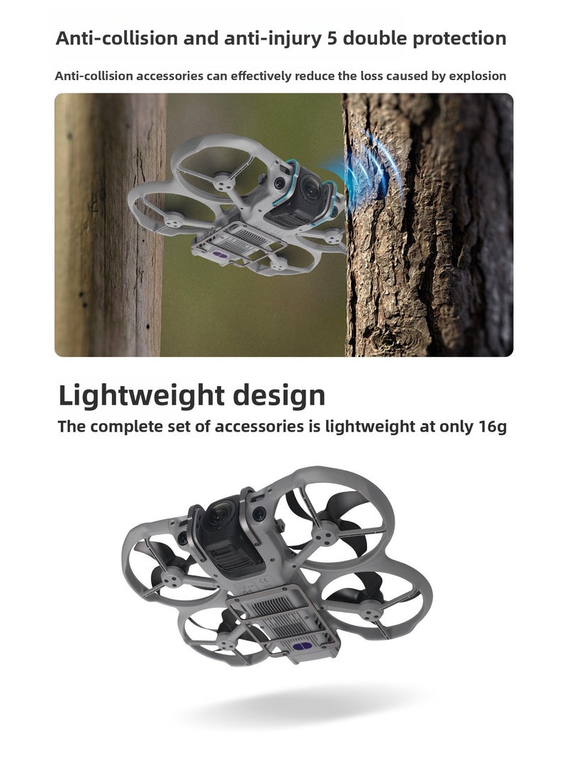 طقم حماية من الألومنيوم لطائرة DJI AVATA 360، واقي سفلي وعدسة جيمبال مضاد للصدمات، تصميم خفيف 16 جرام، مناسب لإكسسوار حماية DJI AVATA 360 من الألومنيوم - Image 3