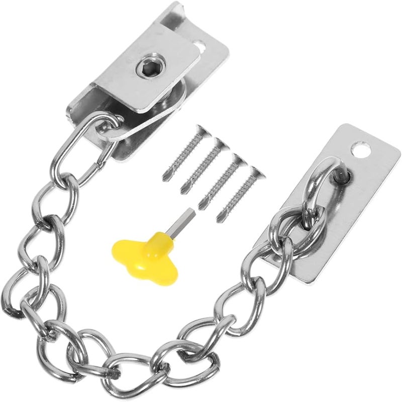 Artibetter Stainless Steel Window Lock Safety Door Chain Lock Brushed Finish - Image 1