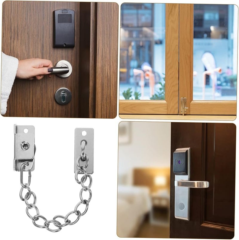 Artibetter Stainless Steel Window Lock Safety Door Chain Lock Brushed Finish - Image 4