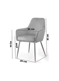 Poppins Home Poppins HOME Kitchen Chair, Soft Velvet Seat and Back With Thick Seat Cushion Metal Legs Armchairs for Dining Room and Living Room (Beige)  - Image 3