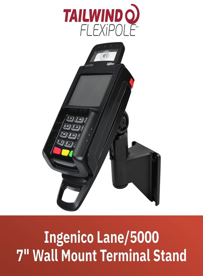 Ingenico ENS Tailwind Ingenico Lane/5000 V2 7" Wall Mount Terminal Stand, Black - Image 2