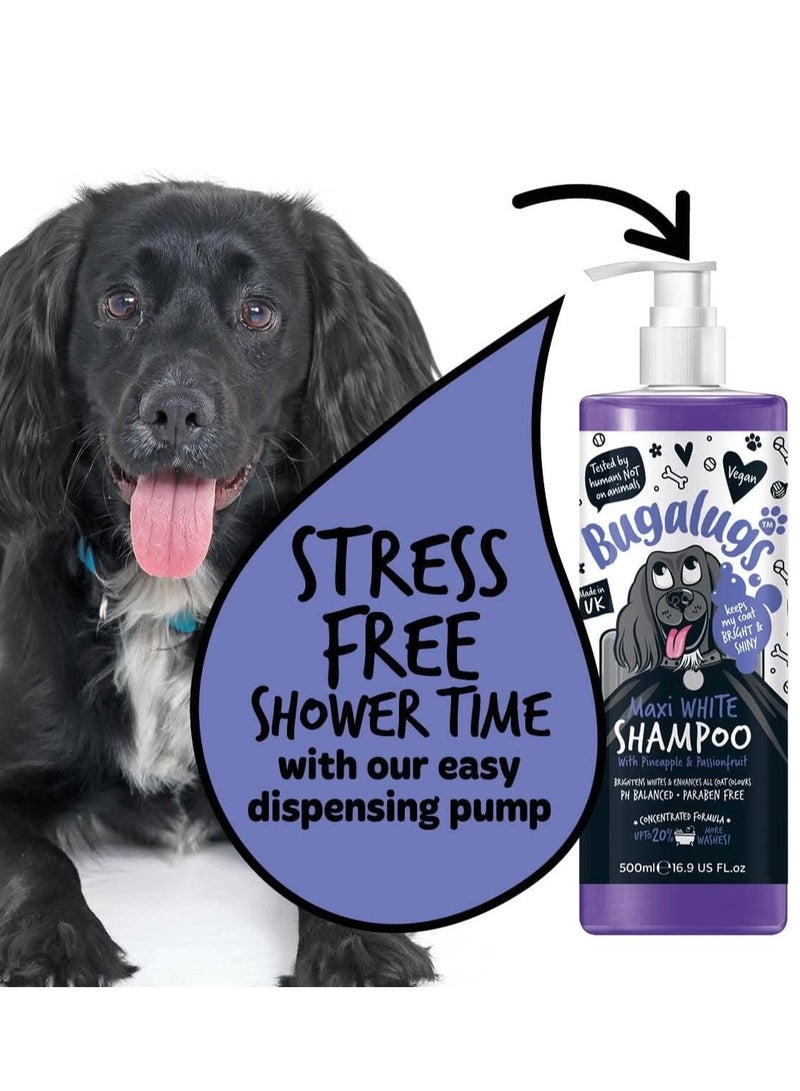 BUGALUGS Dog Shampoo Whitening and Brightening Coat Enhancer for all coat colours best vegan puppy dog grooming shampoo and conditioner with a Pineapple and Passionfruit 500ml - Image 3