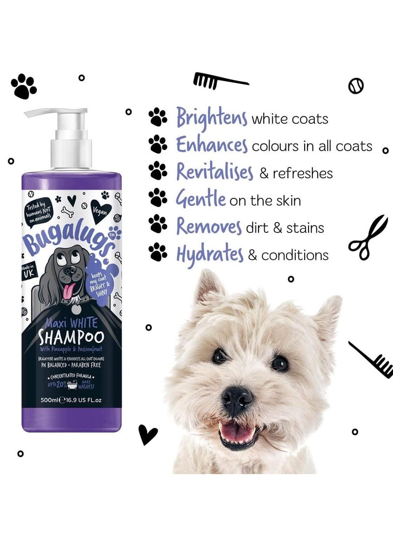 BUGALUGS Dog Shampoo Whitening and Brightening Coat Enhancer for all coat colours best vegan puppy dog grooming shampoo and conditioner with a Pineapple and Passionfruit 500ml - Image 4