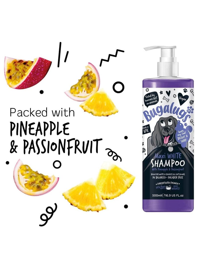 BUGALUGS Dog Shampoo Whitening and Brightening Coat Enhancer for all coat colours best vegan puppy dog grooming shampoo and conditioner with a Pineapple and Passionfruit 500ml - Image 5