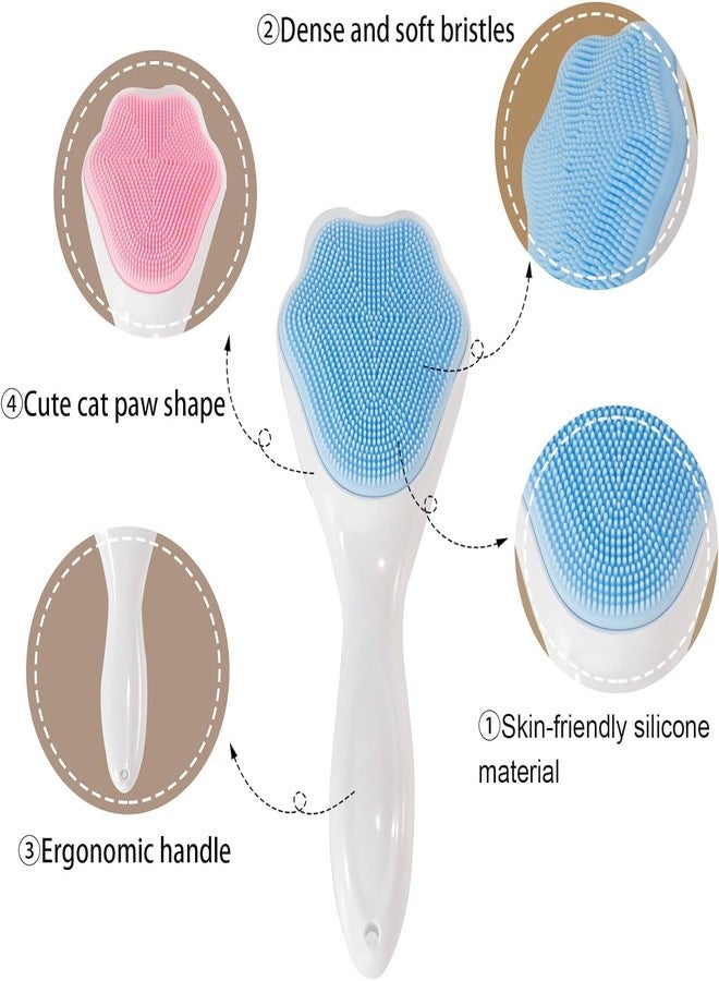 VINSU Face Cleansing Brush Soft Silicone Face Wash Brush Face Scrubber Manual Waterproof Cleansing Skin Care Face Brushes for Cleaning (2) - Image 5