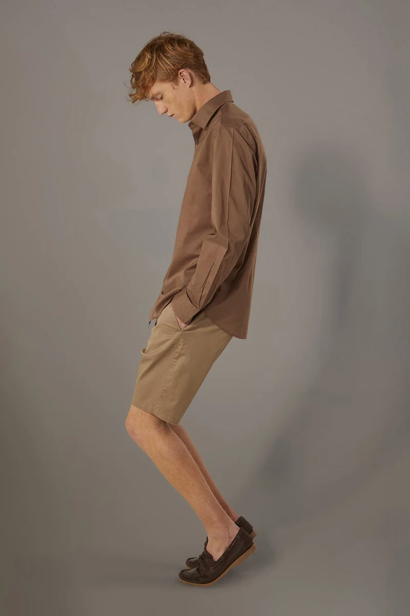 Doppelganger  Classic Bermuda shorts twill - Taupe for Men | Best Price UAE