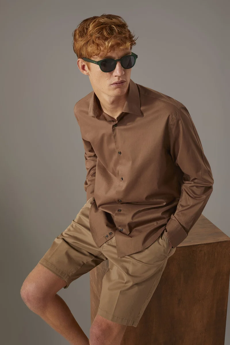 Classic Bermuda shorts twill - Taupe