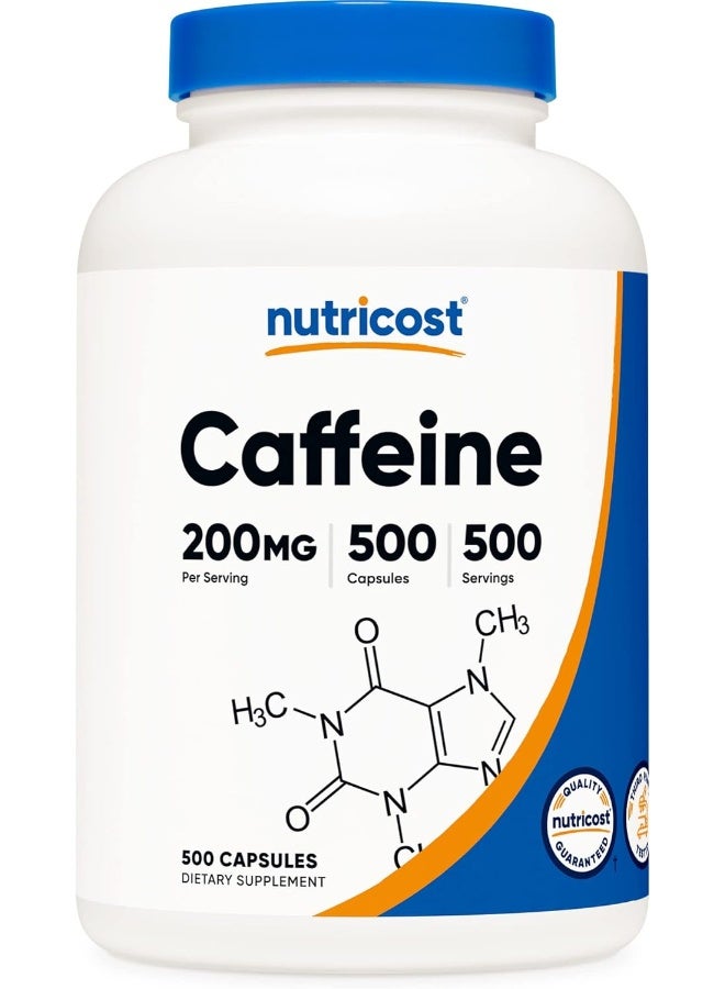 Nutricost Caffeine 500 Capsules; 200mg Per Capsule - Image 1