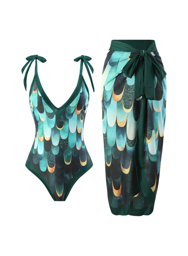 general Women's 2-Piece Swimsuit Chiffon Skirt Style Swimsuit Fashionable Swimsuit Birthday Gift Swimsuit Party Best Gift - Image 1