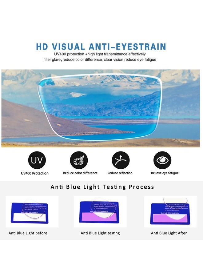 Henotin 4 Pair Reading Glasses for Women Men Readers Half Moon Frame Blue Light Blocking Spring Hinge Eyeglasses (A-mix, 2.00, diopters) - Image 5