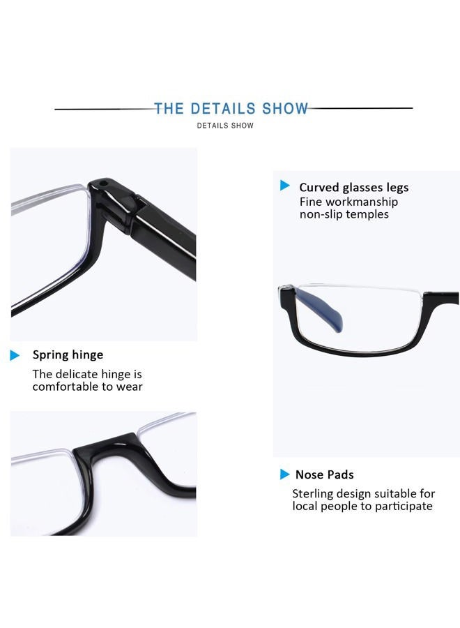 Henotin 4 Pair Reading Glasses for Women Men Readers Half Moon Frame Blue Light Blocking Spring Hinge Eyeglasses (A-mix, 2.00, diopters) - Image 4