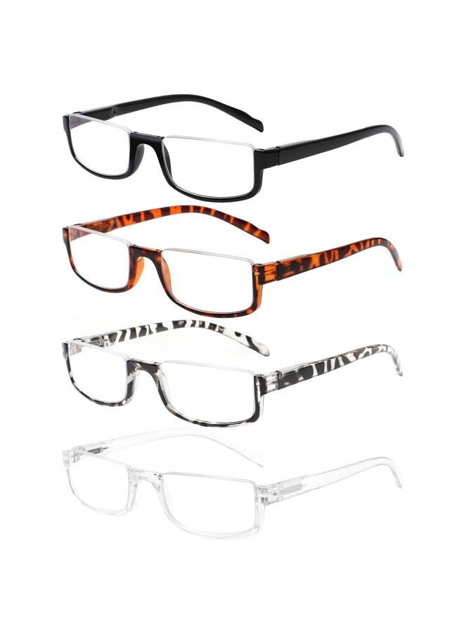 Henotin 4 Pair Reading Glasses for Women Men Readers Half Moon Frame Blue Light Blocking Spring Hinge Eyeglasses (A-mix, 2.00, diopters) - Image 1