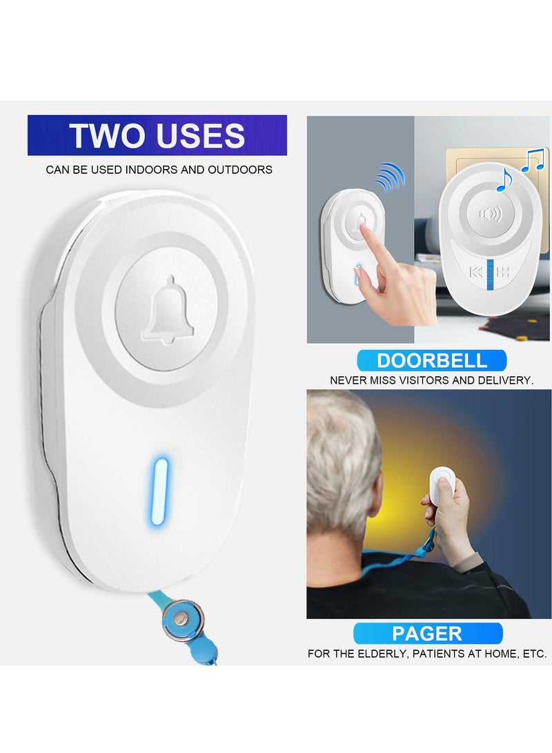 KASTWAVE Wireless Doorbell, Waterproof Doorbell Kits - Door Chime at 1000 Ft of Open Range, 48 Melodies, 85dB Alarm Tone, 5 Level Volume and Led Flash for Home, Office, Shop (White)  - Image 2