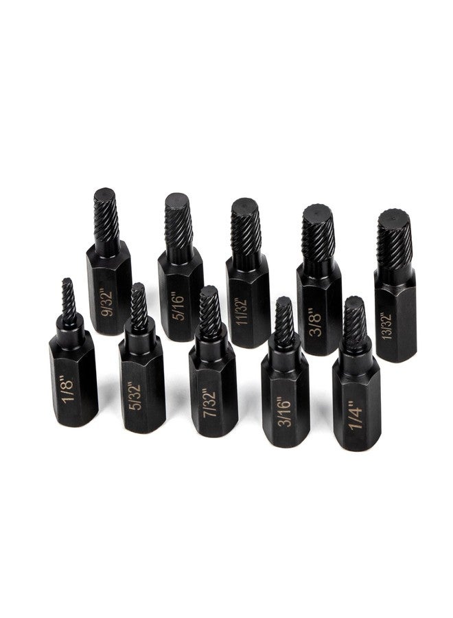 LLNDEI Screw Extractor Set, Hex Head Easy Out Bolt Extractor Set 10 Pieces, Multi-Spline Ez Out Stripped Extractor (1/8”-13/32”) CR-MO, Stripped Fastener Tool - Image 1